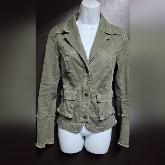 Free People Ruffle Hem Distressed Jacket - Picture 3 of 9